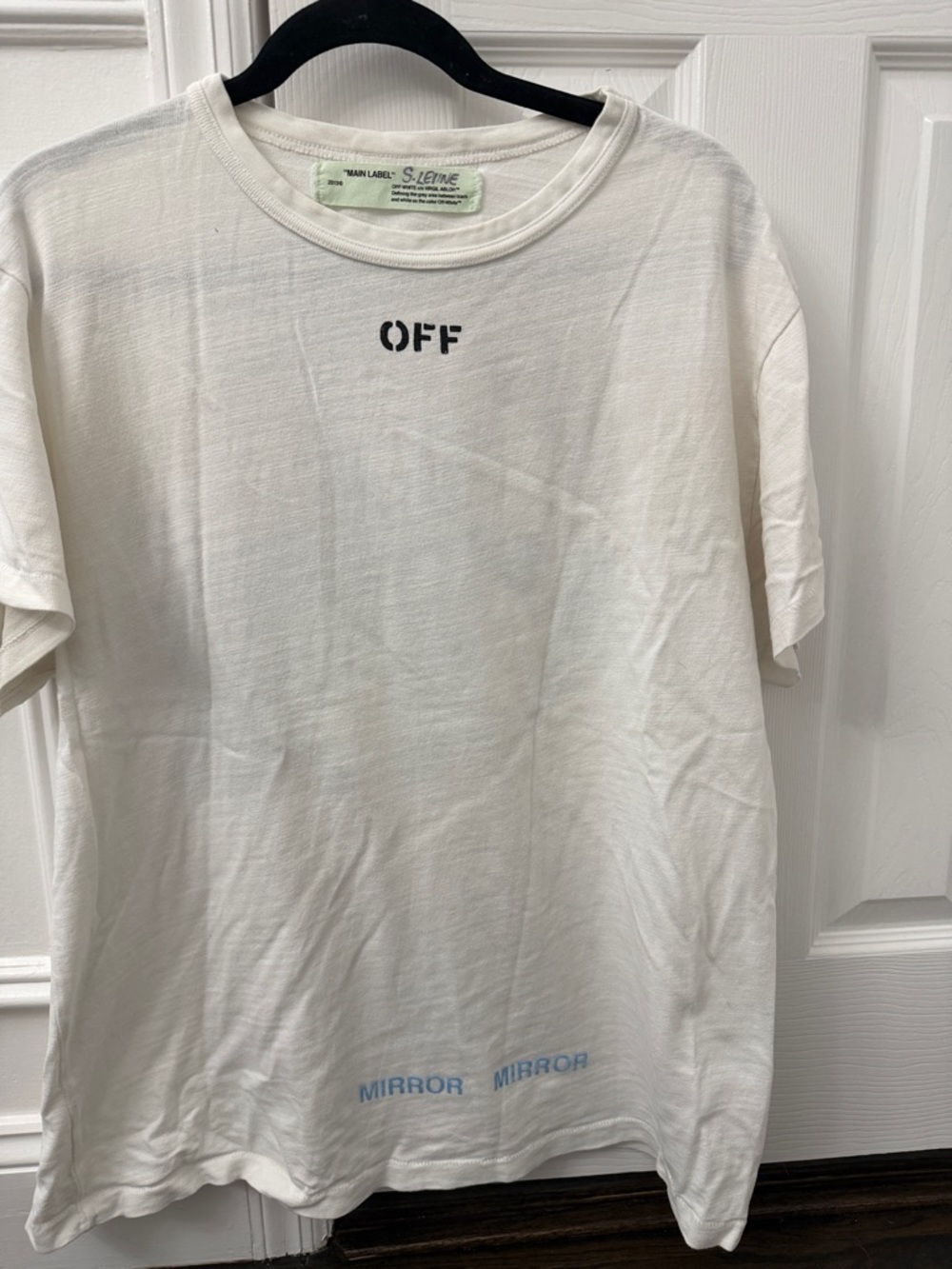 Off-White White Short-Sleeve 'OFF' & Blue MIRROR Graphic Tee